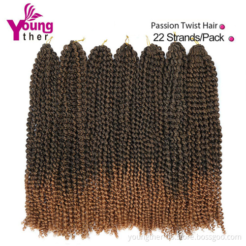 Passion Twist Hair Water Wave African Fashion Synthetic Kinky Crochet Braiding Hair Extension Passion Twist Crochet Hair